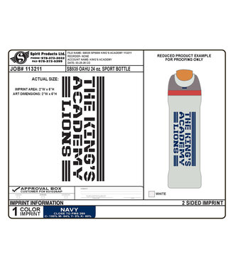 Spirit 2026 Spirit - Oahu 24 oz Sports Bottle Goose Egg w/ Navy Print