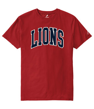 League 2026 League - Men's Vintage Tee W/ Lions - Red