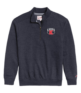 League 2026 League - Men's Heritage 1/4 Zip Sweater - W/ Lions K Logo - Navy