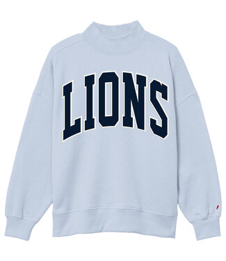 League 2026 League - Cashmere blue RVF400 w/ LIONS IN NAVY, WHITE Diana Mock Neck