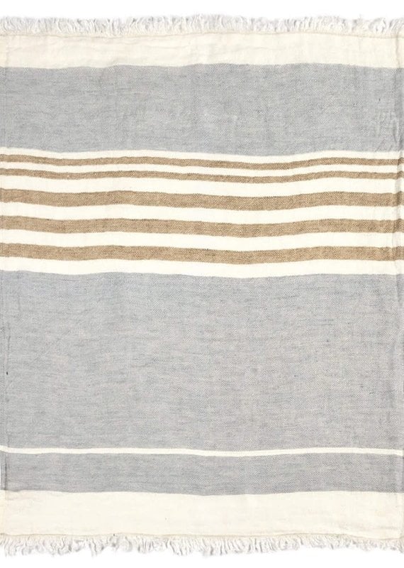 The Belgian Towel Guest towel 21.5x25.5 Ash stripe