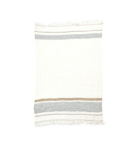 The Belgian Towel Guest towel 21.5x25.5" Oyster stripe