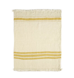 The Belgian Towel Guest towel 21.5x25.5" Mustard Stripe