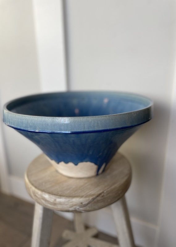 Blue Vintage Style Ceramic Bowl and Planting Pot