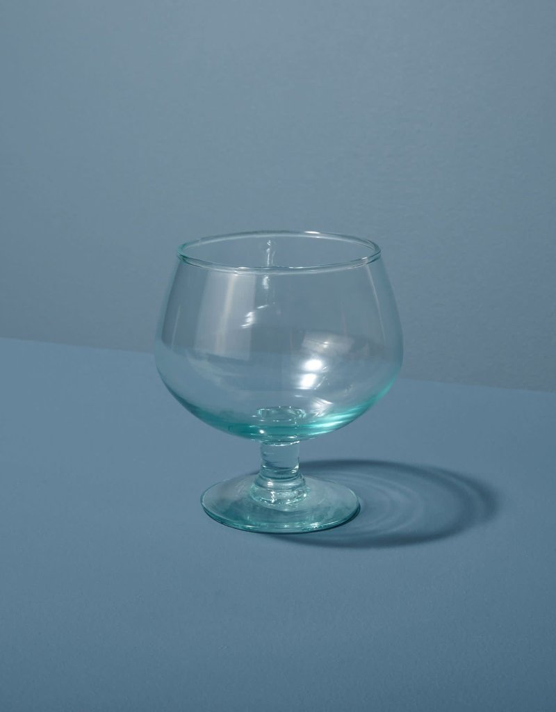 Recycled Blue Glass Handcrafted Dinner Goblet