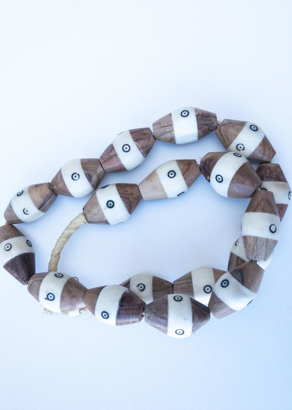 Long Wood And Bone Beads
