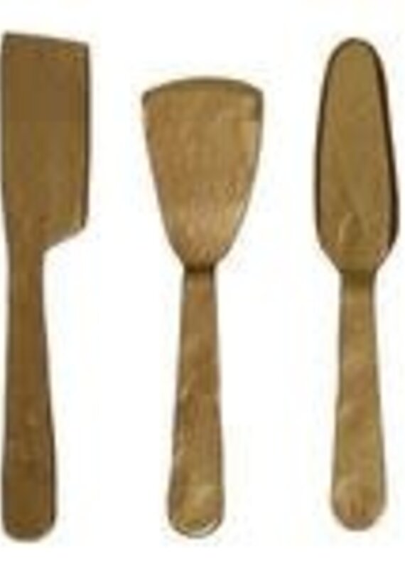 IBSEN CHEESE TOOLS, BRASS - SET OF 3 - ANTIQUE BRASS