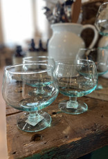 Recycled Blue Glass Handcrafted Dinner Goblet