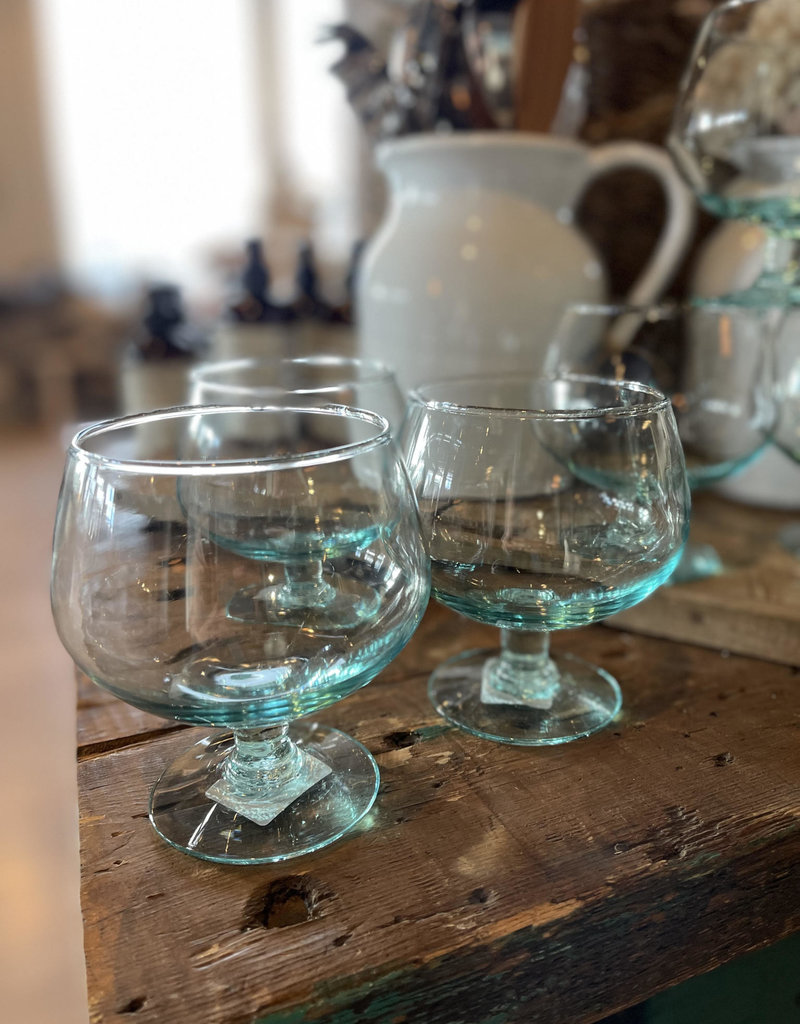 Recycled Blue Glass Handcrafted Dinner Goblet