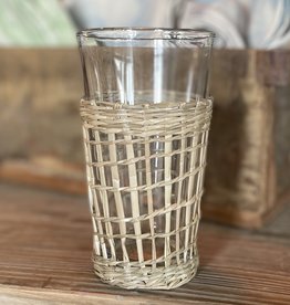 Drinking Glass w/ Woven Seagrass Sleeve