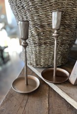 Percy Roughhewn Brass Candlestick with Vintage Patina -  12 inches