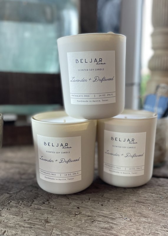 Beljar Home Soy candle Lavender Driftwood 12.7 oz.