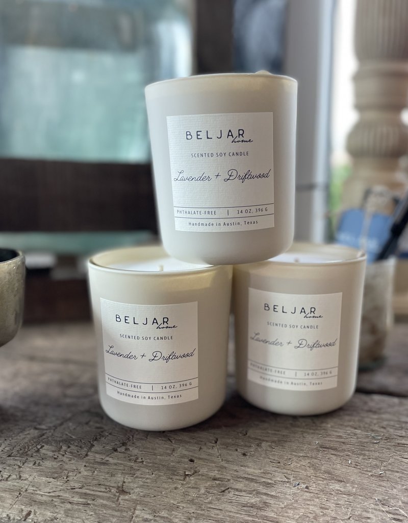 Beljar Home Soy candle Lavender Driftwood 12.7 oz.