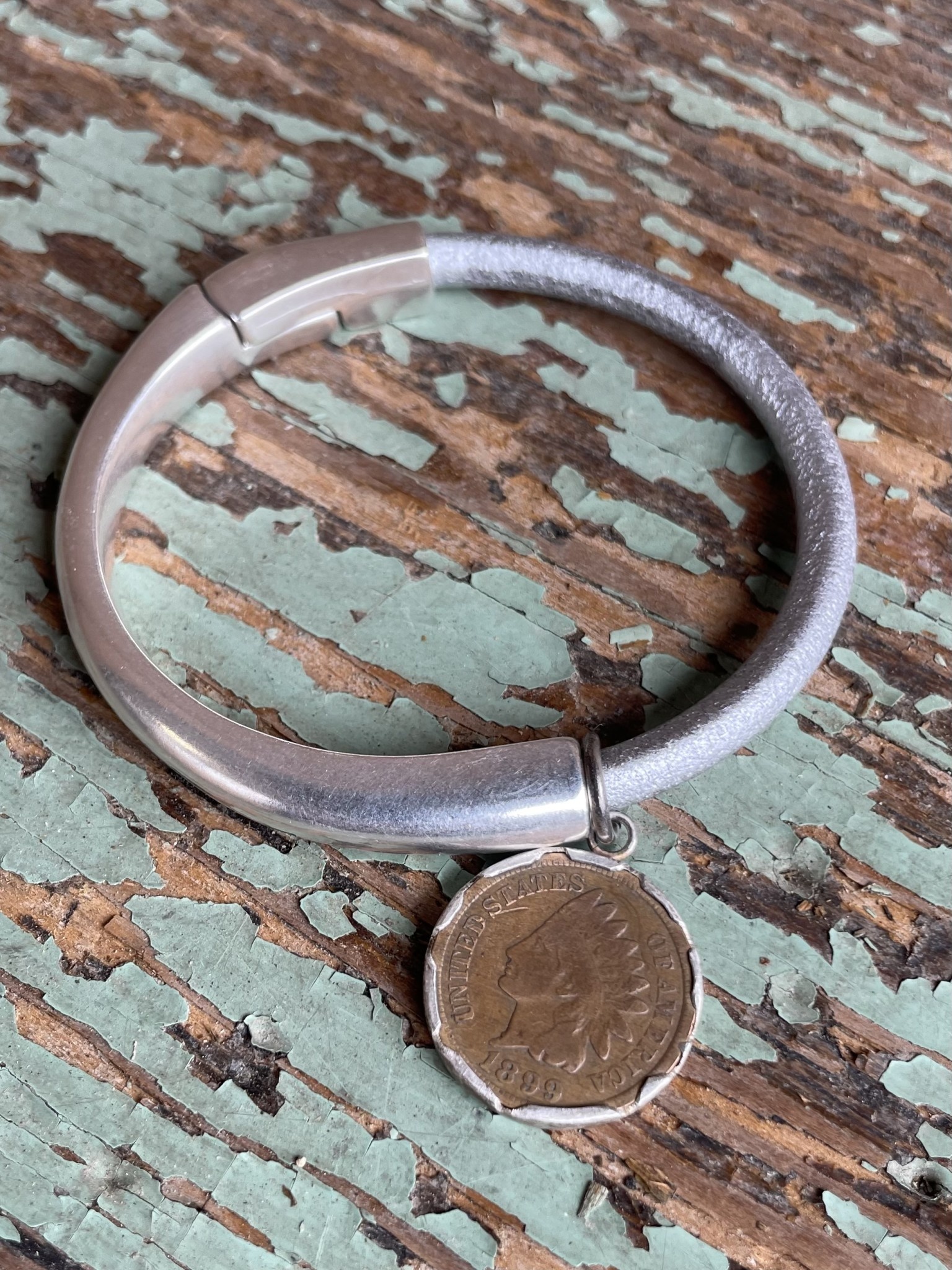 The Naked Bracelet Silver With Silver And Assorted Vintage Coin Beljar Home