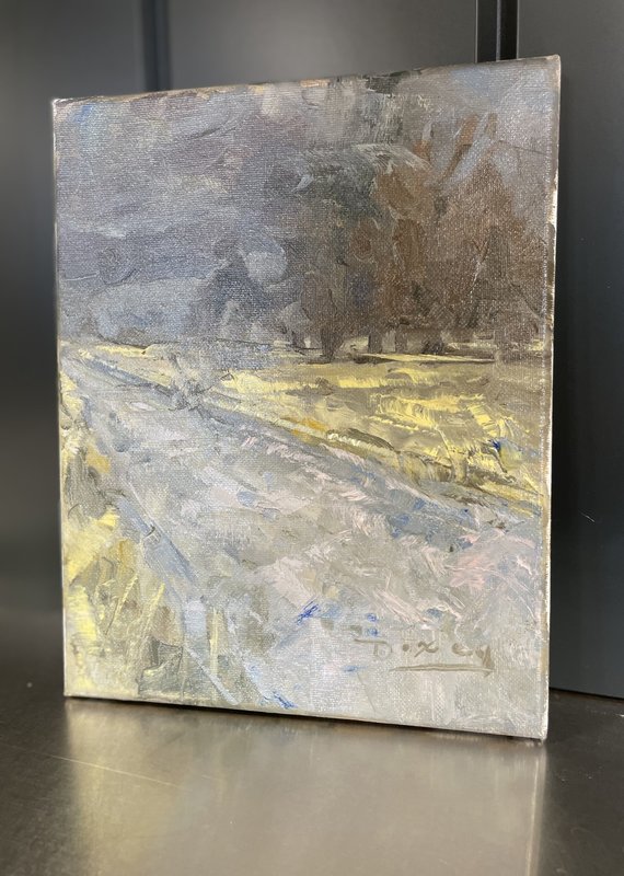 joshua Doxey Grey Landscape, Yellow Grass  8" x 10"