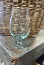 Recycled Blue Glass Footed Tulip Dinner Glass