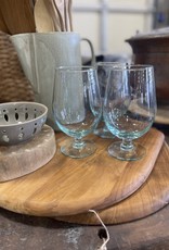 Recycled Blue Glass Footed Tulip Dinner Glass