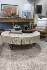Wood Round Iron Coffee Table1.23