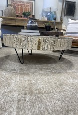 Wood Round Iron Coffee Table1.23