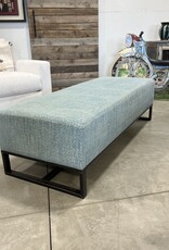 Blue  Upholstered Bench Rectangular