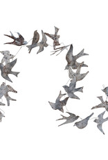72"L Metal Wired Garland w/ Birds, Distressed Zinc Finish