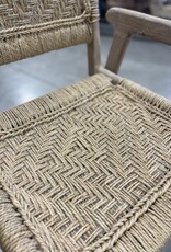 Handcrafted Wood Armchair with Rope Detail