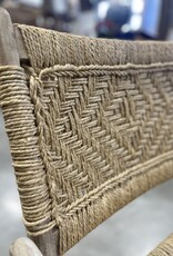 Handcrafted Wood Armchair with Rope Detail