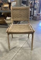 Handcrafted Wood Accent Chair with Rope Detail