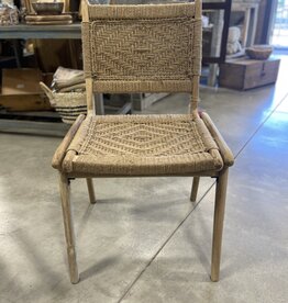Handcrafted Wood Accent Chair with Rope Detail