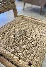 Handcrafted Wood Accent Chair with Rope Detail