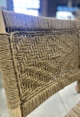Handcrafted Wood Accent Chair with Rope Detail