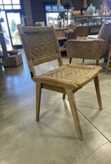 Handcrafted Wood Accent Chair with Rope Detail