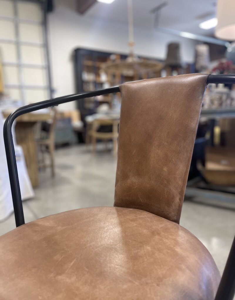 Black Iron & Leather Accent Chair — Final Sale