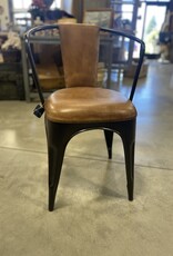 Black Iron Chair w/Leather (soft)  50% OFF FINAL SALE