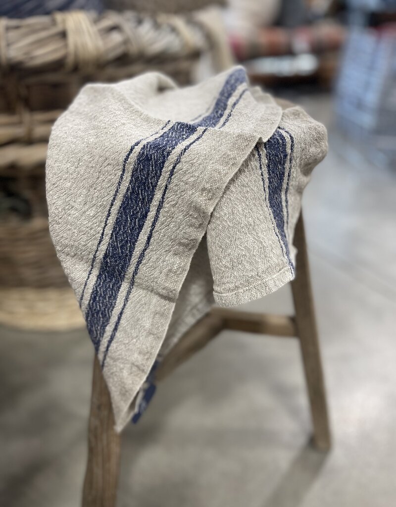 Linen Tales Blue Stripe Vintage Linen Kitchen Towel