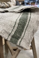 Linen Tales Green Stripe Vintage Linen Kitchen Towel