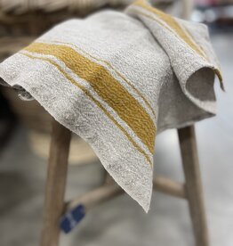 Linen Tales Mustard Stripe Vintage Linen Kitchen Towel