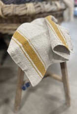 Linen Tales Mustard Stripe Vintage Linen Kitchen Towel