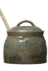 Stoneware Honey Jar w/wood honey dipper