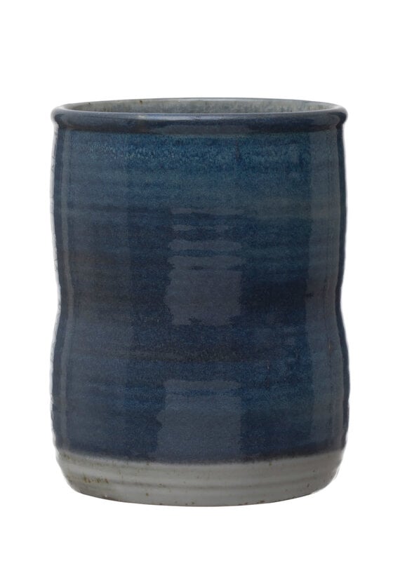 Stoneware Utensil Holder/Crock Blue