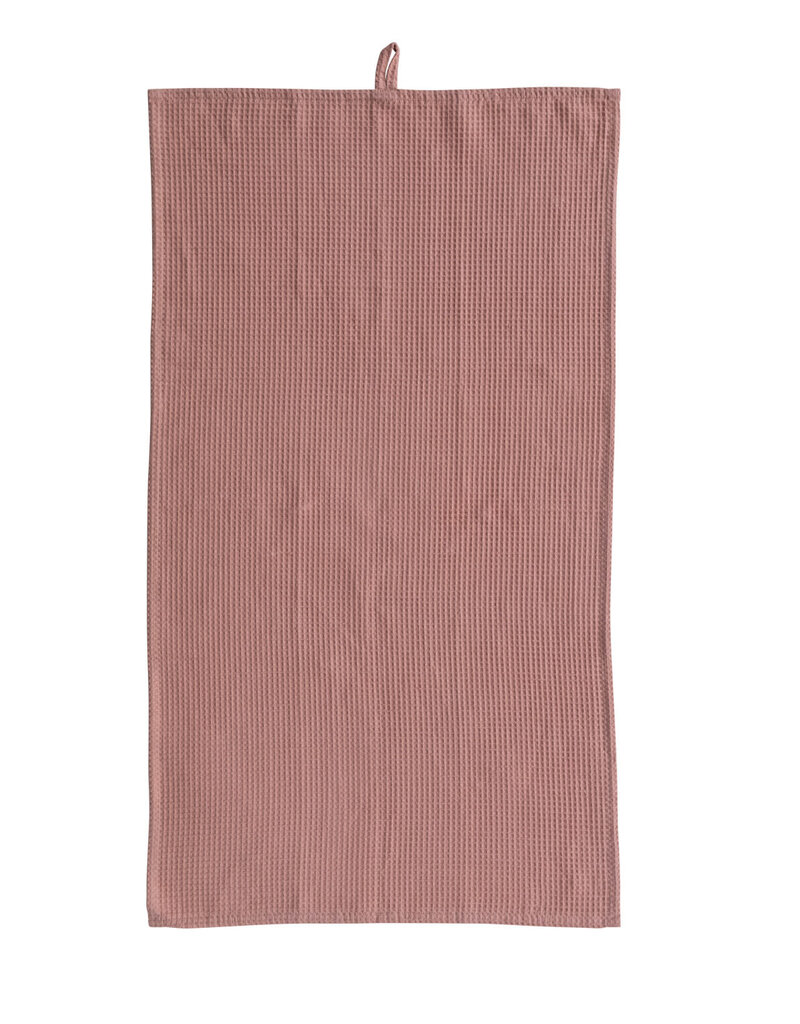 Oversized Woven Linen & Cotton Waffle Tea Towel w/ Loop 36"L x 20"W Putty