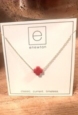 16" NECKLACE GOLD - SIGNATURE CROSS RED