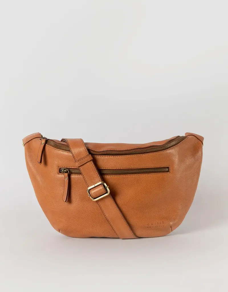 Desiree Bum Bag(Maxi)-Wild Oak- Soft Grain Leather- Crossbody - Adjustable Strap - Webbing Strap