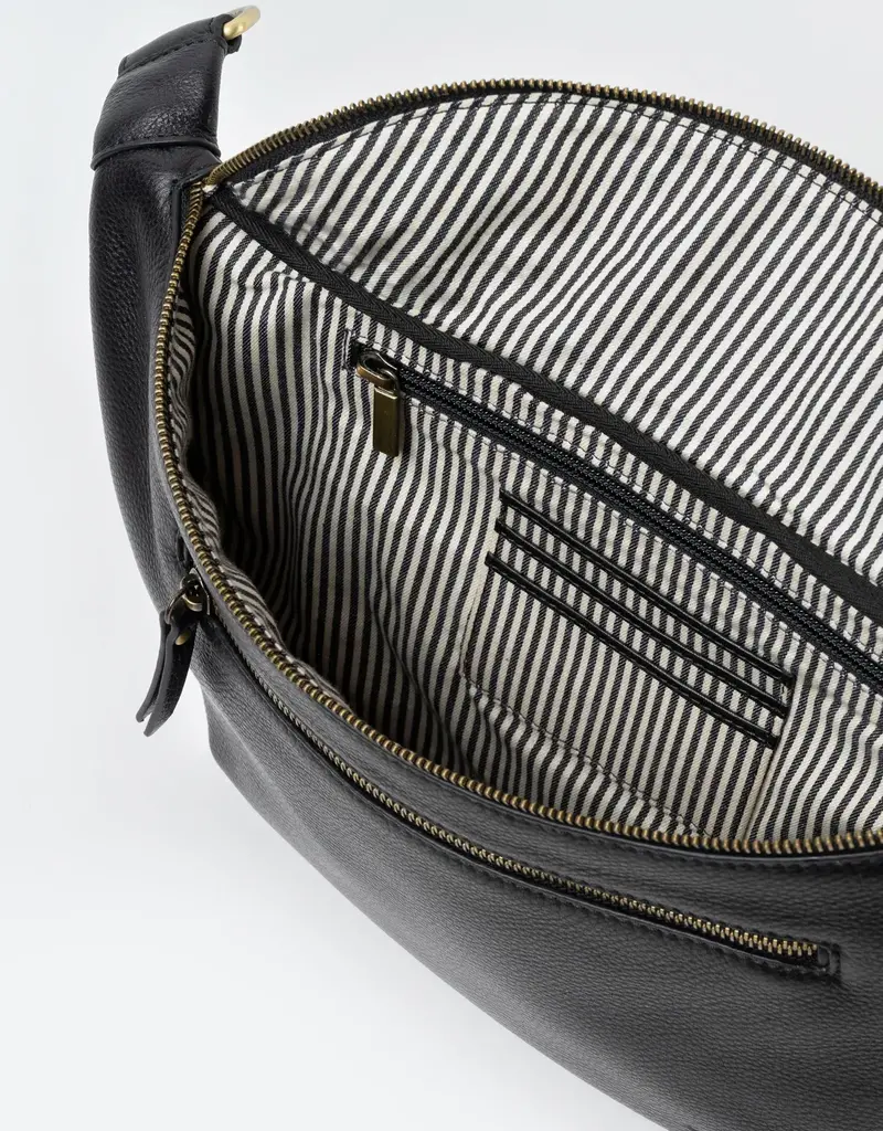 Desiree Bum Bag (Maxi) Black Soft Grain Leather-Crossbody -Adjustable Strap