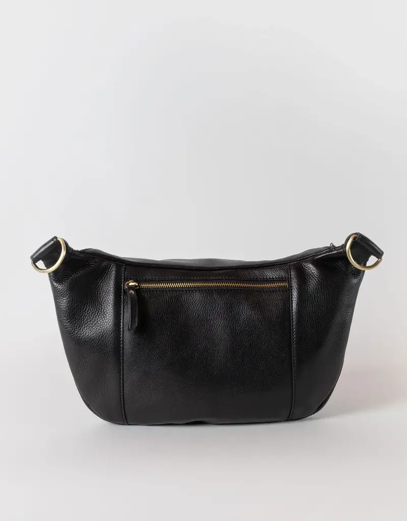 Desiree Bum Bag (Maxi) Black Soft Grain Leather-Crossbody -Adjustable Strap