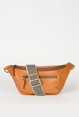 Desiree Crossbody Bum Bag in Wild Oak Soft Grain Leather with both Adjustable Strap and Webbing Strap