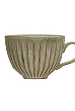 16 oz. Stoneware Pleated Mug, Reactive Glaze