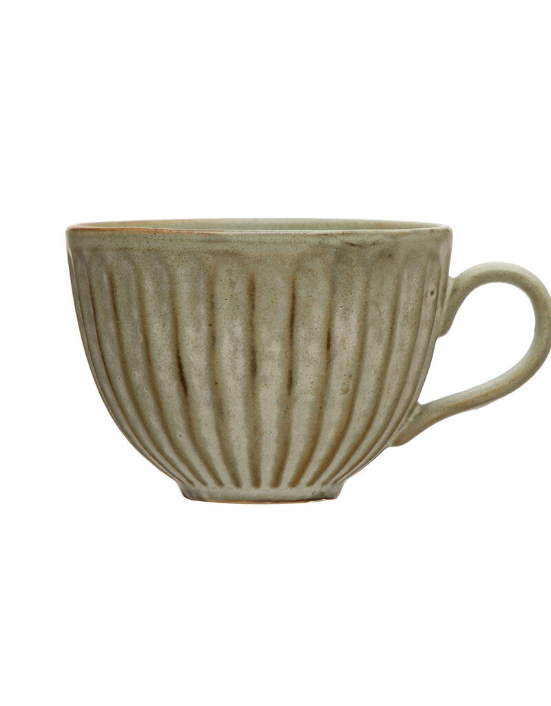 16 oz. Stoneware Pleated Mug, Reactive Glaze