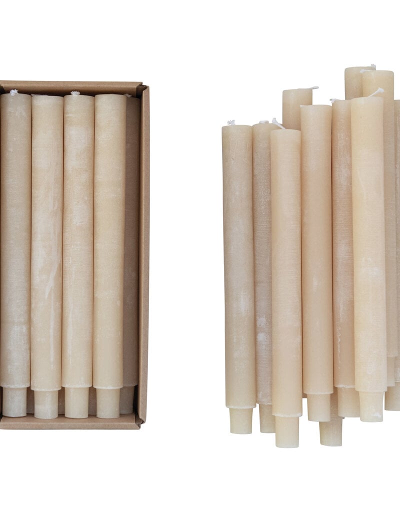 10" Unscented Taper Candles Powder Finish Set of 12