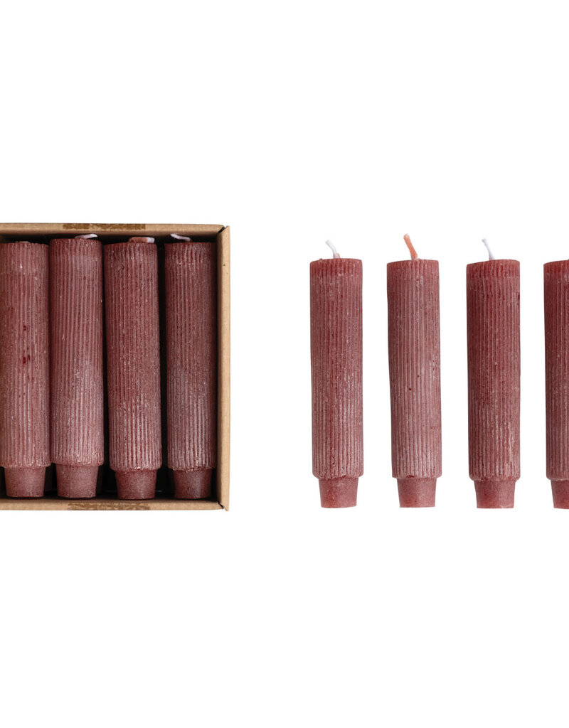 5" Unscented Taper Candles -Red Set of 12